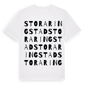 Stora Ringstad ordlek t-shirt – ekologisk bomull t-shirt från Pinshirt