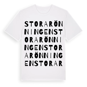 Stora Rönningen ordlek t-shirt – ekologisk bomull t-shirt från Pinshirt