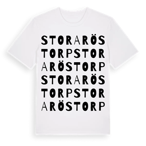 Stora Röstorp ordlek t-shirt – ekologisk bomull t-shirt från Pinshirt