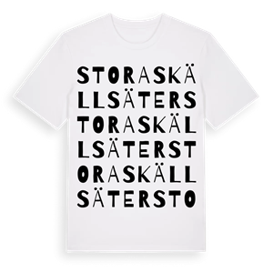 Stora Skällsäter ordlek t-shirt – ekologisk bomull t-shirt från Pinshirt