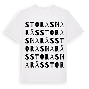 Stora Snarås ordlek t-shirt – ekologisk bomull t-shirt från Pinshirt