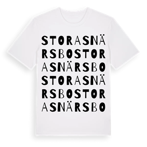 Stora Snärsbo ordlek t-shirt – ekologisk bomull t-shirt från Pinshirt