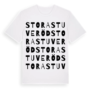 Stora Stuveröd ordlek t-shirt – ekologisk bomull t-shirt från Pinshirt