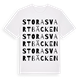 White t-shirt med Stora Svartbäcken ordlek t-shirt