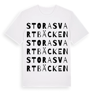 Stora Svartbäcken ordlek t-shirt – ekologisk bomull t-shirt från Pinshirt