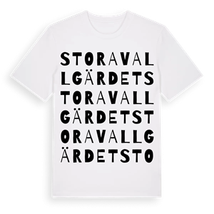Stora Vallgärdet ordlek t-shirt – ekologisk bomull t-shirt från Pinshirt