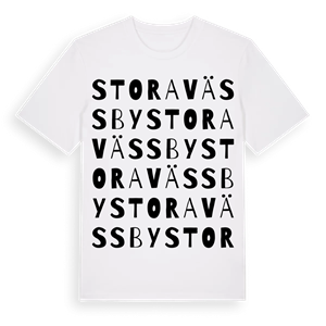 Stora Vässby ordlek t-shirt – ekologisk bomull t-shirt från Pinshirt