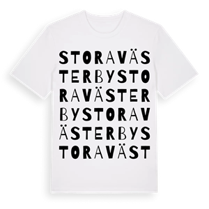 Stora Västerby ordlek t-shirt – ekologisk bomull t-shirt från Pinshirt