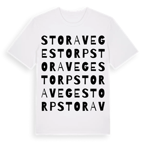 Stora Vegestorp ordlek t-shirt – ekologisk bomull t-shirt från Pinshirt