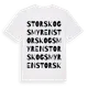 White t-shirt med Storskogsmyren ordlek t-shirt