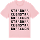 Pink Cotton t-shirt med Strandbacken ordlek t-shirt