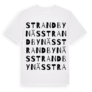 Strandbynäs ordlek t-shirt – ekologisk bomull t-shirt från Pinshirt