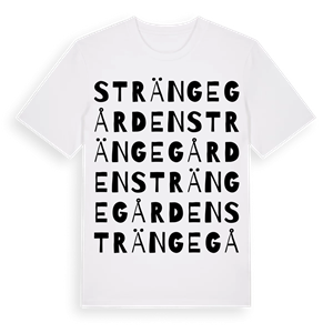 Strängegården ordlek t-shirt – ekologisk bomull t-shirt från Pinshirt