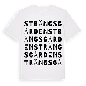 Strängsgården ordlek t-shirt – ekologisk bomull t-shirt från Pinshirt
