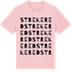 Pink Cotton t-shirt med Strekered ordlek t-shirt