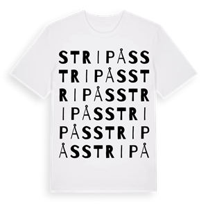 Stripås ordlek t-shirt – ekologisk bomull t-shirt från Pinshirt