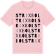 Pink Cotton t-shirt med Strixbol ordlek t-shirt