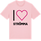 Pink Cotton t-shirt med Jag älskar Strömma t-shirt stort tryck