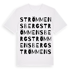 Strömmensberg ordlek t-shirt – ekologisk bomull t-shirt från Pinshirt
