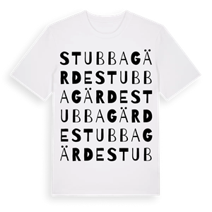 Stubbagärde ordlek t-shirt – ekologisk bomull t-shirt från Pinshirt