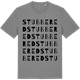 Mid Heather Gray t-shirt med Stubbered ordlek t-shirt