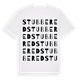 White t-shirt med Stubbered ordlek t-shirt