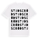 White t-shirt med Studseröd ordlek t-shirt