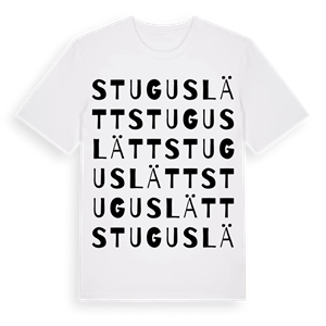 Stuguslätt ordlek t-shirt – ekologisk bomull t-shirt från Pinshirt