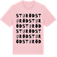 Pink Cotton t-shirt med Sturöd ordlek t-shirt