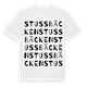 White t-shirt med Stussbäcken ordlek t-shirt