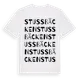 White t-shirt med Stussbäcken ordlek t-shirt