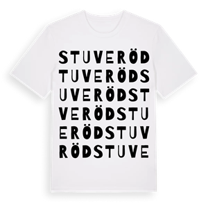 Stuveröd ordlek t-shirt – ekologisk bomull t-shirt från Pinshirt
