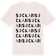 Vintage White t-shirt med Suckan ordlek t-shirt