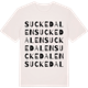 Vintage White t-shirt med Suckedalen ordlek t-shirt