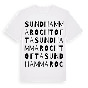 Sundhammar och Tofta ordlek t-shirt – ekologisk bomull t-shirt från Pinshirt