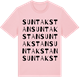 Pink Cotton t-shirt med Suntakstan ordlek t-shirt