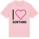 Pink Cotton t-shirt med Jag älskar Surtung t-shirt stort tryck