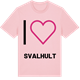 Pink Cotton t-shirt med Jag älskar Svalhult t-shirt stort tryck