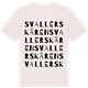 Vintage White t-shirt med Svallerskären ordlek t-shirt
