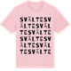 Pink Cotton t-shirt med Svälte ordlek t-shirt