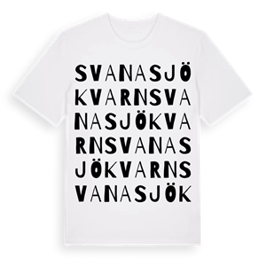 Svanasjökvarn ordlek t-shirt – ekologisk bomull t-shirt från Pinshirt
