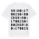 White t-shirt med Svandal Toresgården ordlek t-shirt