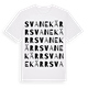White t-shirt med Svanekärr ordlek t-shirt