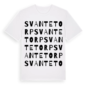 Svantetorp ordlek t-shirt – ekologisk bomull t-shirt från Pinshirt
