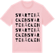 Pink Cotton t-shirt med Svartebäcken ordlek t-shirt
