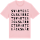 Pink Cotton t-shirt med Svartebäckskärret ordlek t-shirt