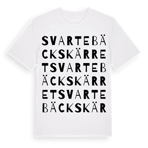 Svartebäckskärret ordlek t-shirt – ekologisk bomull t-shirt från Pinshirt
