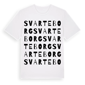 Svarteborg ordlek t-shirt – ekologisk bomull t-shirt från Pinshirt