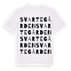 White t-shirt med Svartegården ordlek t-shirt
