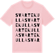 Pink Cotton t-shirt med Svartekulla ordlek t-shirt